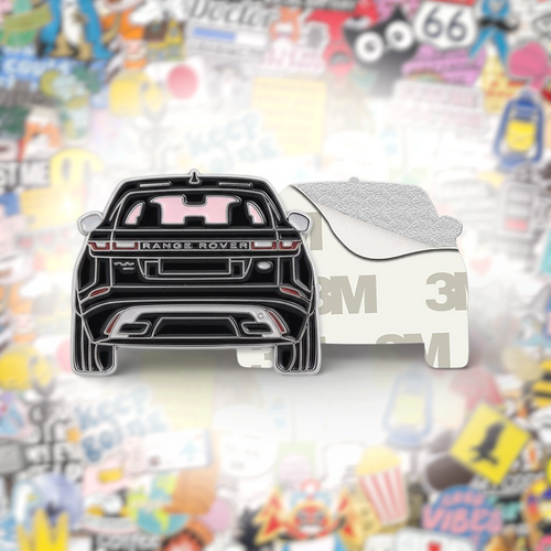 Black Range Rover Metal Phone Sticker With 3M Sticky Backing - StickyPins