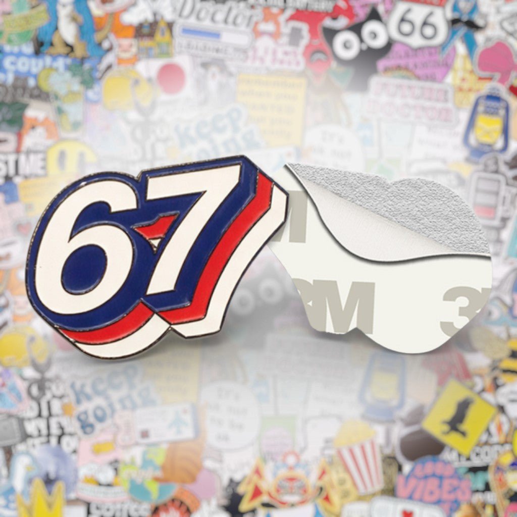 6 7 Metal Phone Sticker with 3M Sticky Backing - StickyPins