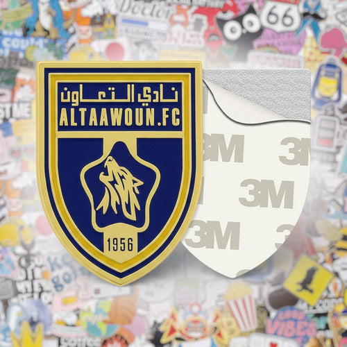 Al - Taawoun FC Crest Shield Metal Phone Sticker With 3M Sticky Backing - StickyPins