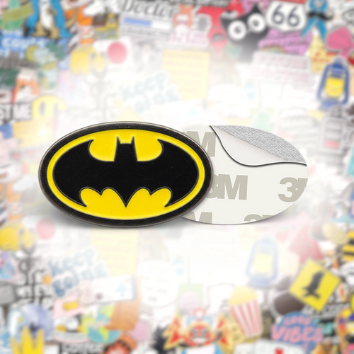 Batman Emblem Metal Phone Sticker With 3M Sticky Backing - StickyPins