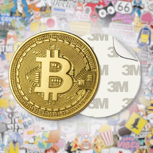 Bitcoin Gold Metal Phone Sticker With 3M Sticky Backing - StickyPins