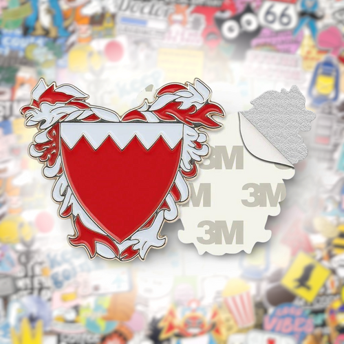 Bahrain Shield Metal Phone Sticker With 3M Sticky Backing - StickyPins