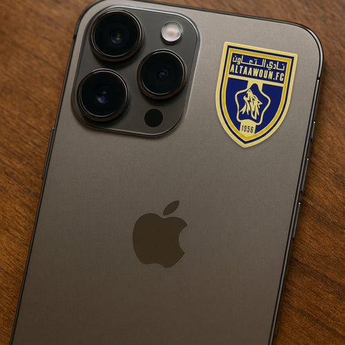 Al - Taawoun FC Crest Shield Metal Phone Sticker With 3M Sticky Backing - StickyPins