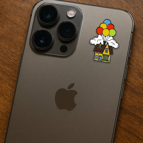 Balloon House Up Metal Phone Sticker With 3M Sticky Backing - StickyPins