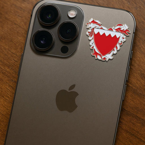 Bahrain Shield Metal Sticker With 3M Sticky Backing - StickyPins